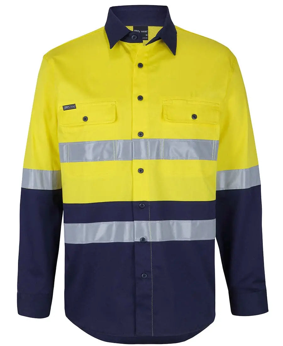 Hi Vis (D+n) L/s Stretch Work Shirt With Tape 6DSWL Metro Workwear.